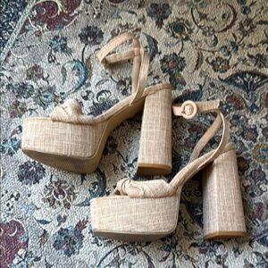 Elegant Tan Platform Heels